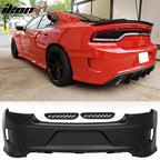 2015-2023 Dodge Charger Black Rear Diffuser Lip Smoke Brake Light PP