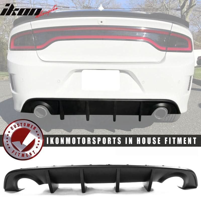 2015-2023 Dodge Charger Black Rear Bumper Conversion Diffuser Lip PP