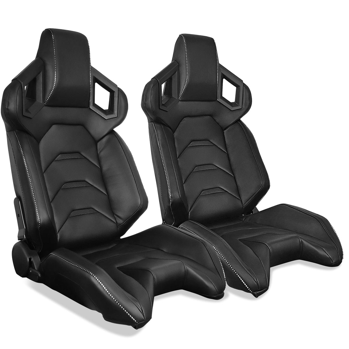 Universal Racing Seat Dual Slider PU Carbon Leather