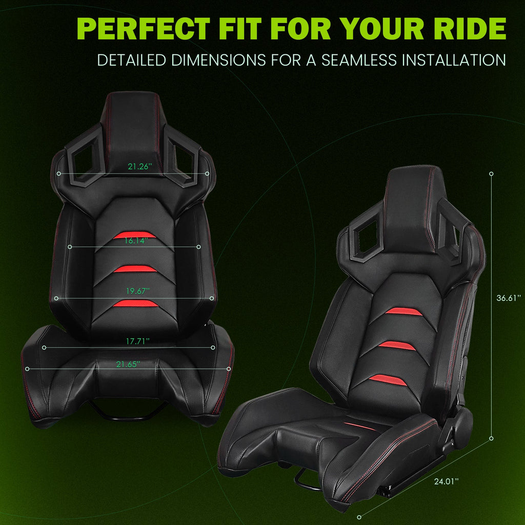 Universal Racing Seat Dual Slider PU Carbon Leather