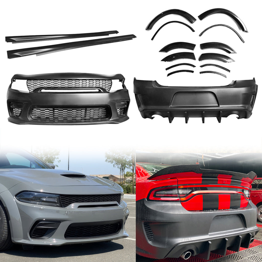 2015-2023 Dodge Charger IKON Matte Black Rear Bumper Cover Diffuer PP