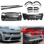 2015-2023 Dodge Charger IKON Matte Black Rear Bumper Cover Diffuer PP