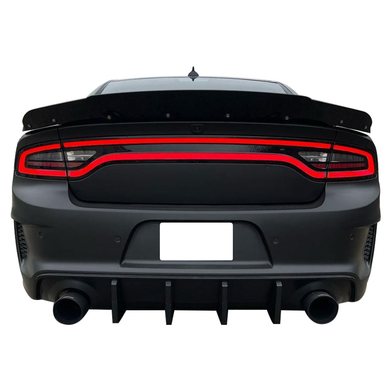 2015-2023 Dodge Charger IKON Matte Black Rear Bumper Cover Diffuer PP