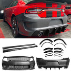 2015-2023 Dodge Charger Widebody Gloss Whole Bumper Kits Diffuser PP