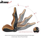 Universal Brown Racing Seat with Dual Slider 5 Point Cam-lock Belt PU
