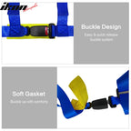 Universa Blue Bezell Racing Seat Dual Slider Buckle Belt PU Carbon