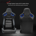 Universa Blue Bezell Racing Seat Dual Slider Buckle Belt PU Carbon