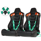Universal O. Bezel Racing Seat Dual Slider Cam-lock Belt PU Carbon