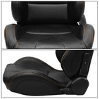 Universal O. Bezel Racing Seat Dual Slider Cam-lock Belt PU Carbon