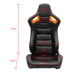 Universal O. Bezel Racing Seat Dual Slider Cam-lock Belt PU Carbon