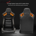 Universal O. Bezel Racing Seat Dual Slider Cam-lock Belt PU Carbon