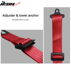 Universal Orange Bezel Racing Seat Dual Slider Buckle Belt PU Carbon