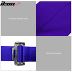 Universal White Bezel Racing Seat Dual Slider Cam-lock Belt PU Carbon