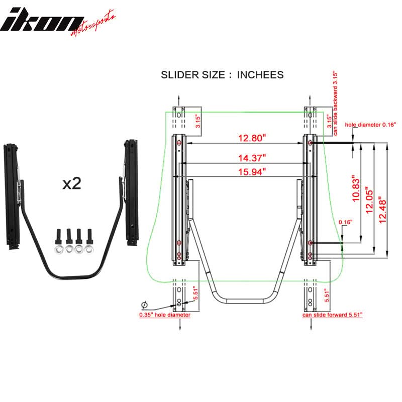Universal White Bezel Racing Seat Dual Slider Cam-lock Belt PU Carbon