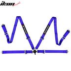 Universal White Bezel Racing Seat Dual Slider Cam-lock Belt PU Carbon