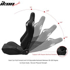 Universal White Bezel Racing Seat Dual Slider Buckle Belt PU Carbon