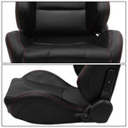 Universal Racing Seat Dual Slider 5 Point Cam-lock Belt PU Carbon