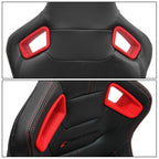 Universal Racing Seat Dual Slider 5 Point Cam-lock Belt PU Carbon