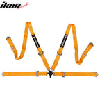 Universal Orange Bezel Racing Seat Cam-lock Belt Dual Slider PU Carbon