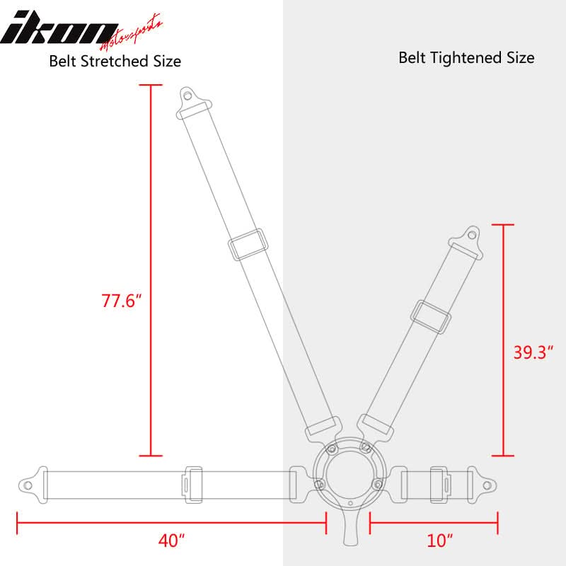Universal Red Bezel Racing Seat Dual Slider Cam-lock Belt PU Carbon