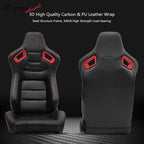 Universal Racing Seat Dual Slider 6 Point Cam-lock Belt PU Carbon