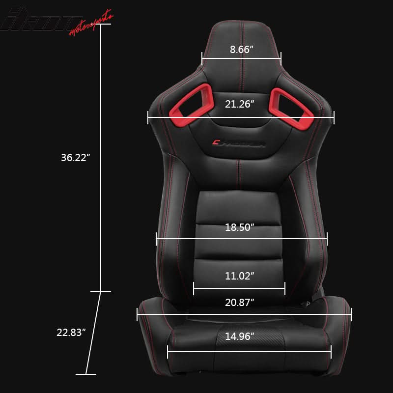 Universal Racing Seat Dual Slider 6 Point Cam-lock Belt PU Carbon