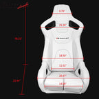 Universal White Bucket Racing Seat Dual Slider Buckle Style Belt PU