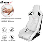 Universal White Bucket Racing Seat Dual Slider Buckle Belt Gray PU