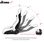 Universal White Bucket Racing Seat Dual Slider Buckle Belt Gray PU