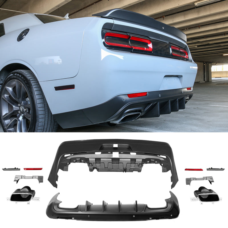2008-2014 Dodge Challenger 2015+ SRT Hellcat Rear Bumper + V3 Diffuser