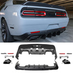 2008-2014 Challenger Front+Rear Bumper Cover+Fender Flares+V3 Diffuser