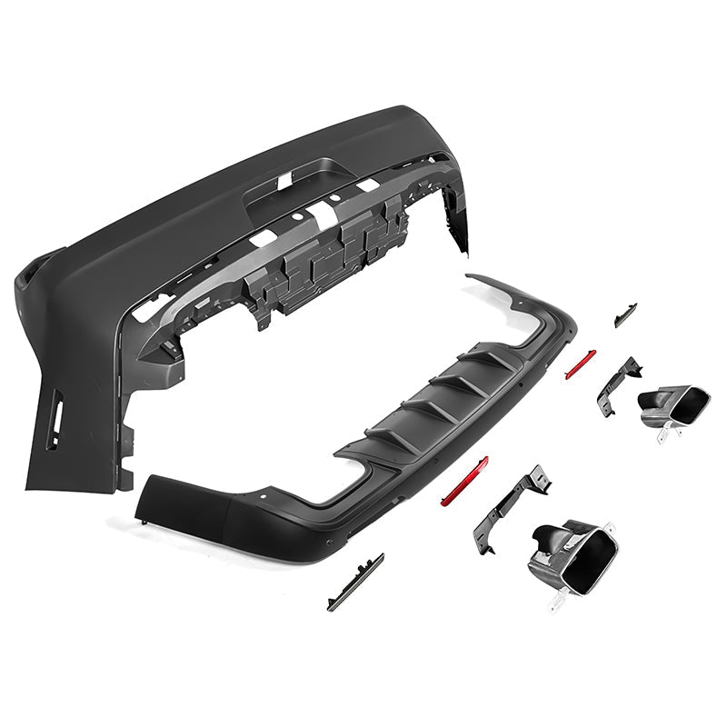 2008-2014 Dodge Challenger Front+Rear Bumper Cover+Lip+Diffuser PP