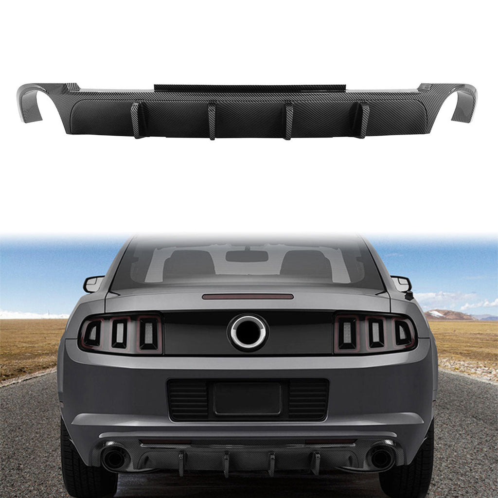 2013-2014 Ford Mustang V6 GT Carbon Fiber Print Rear Bumper Lip V2 PP