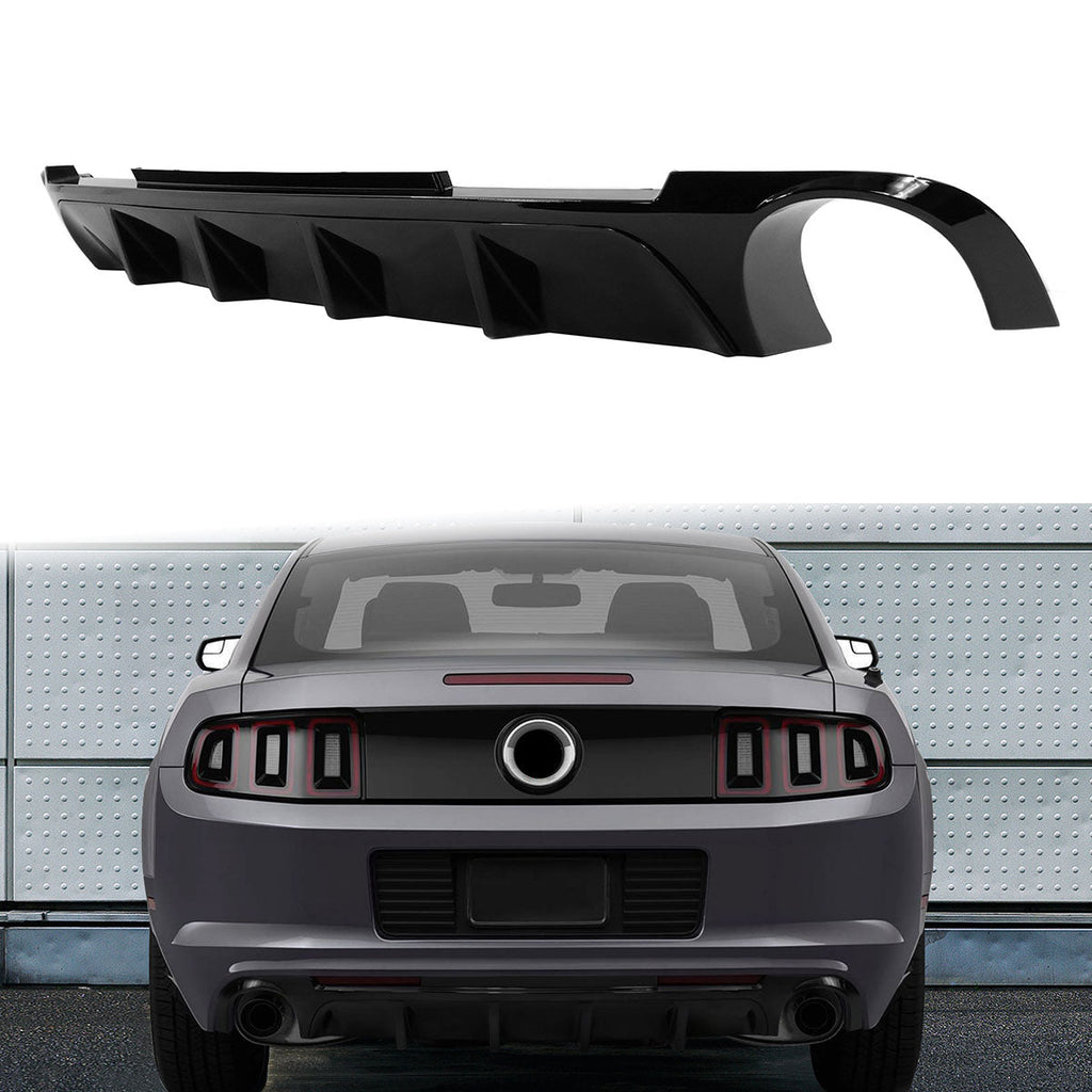 2013-2014 Ford Mustang V6 GT Carbon Fiber Print Rear Bumper Lip V2 PP