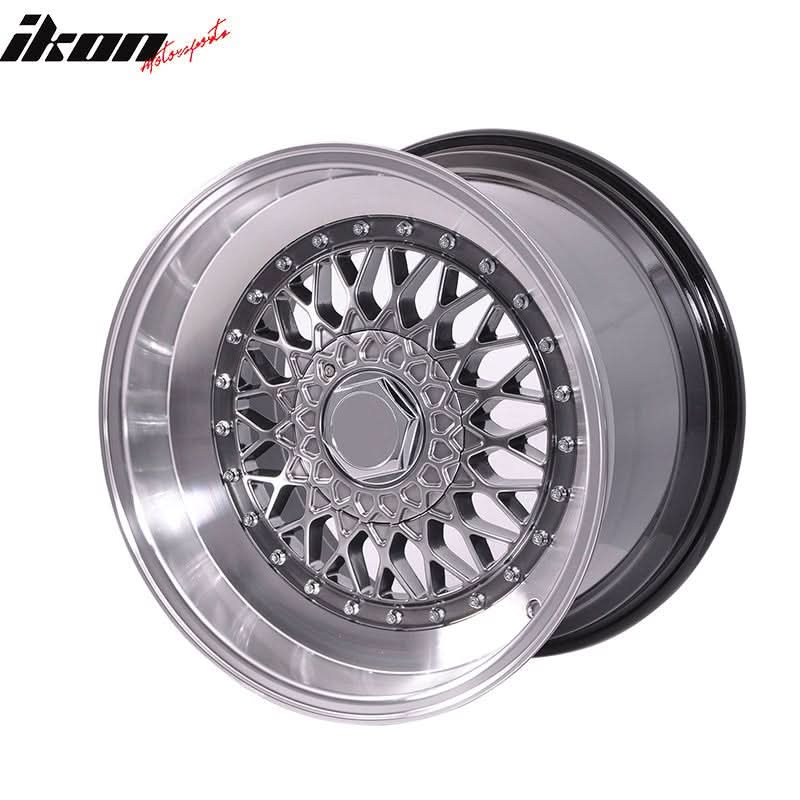 (2) 17X8.5 +25 5X100 / 5X114.3 Step Lip Deep Dish Mesh Wheels Rims