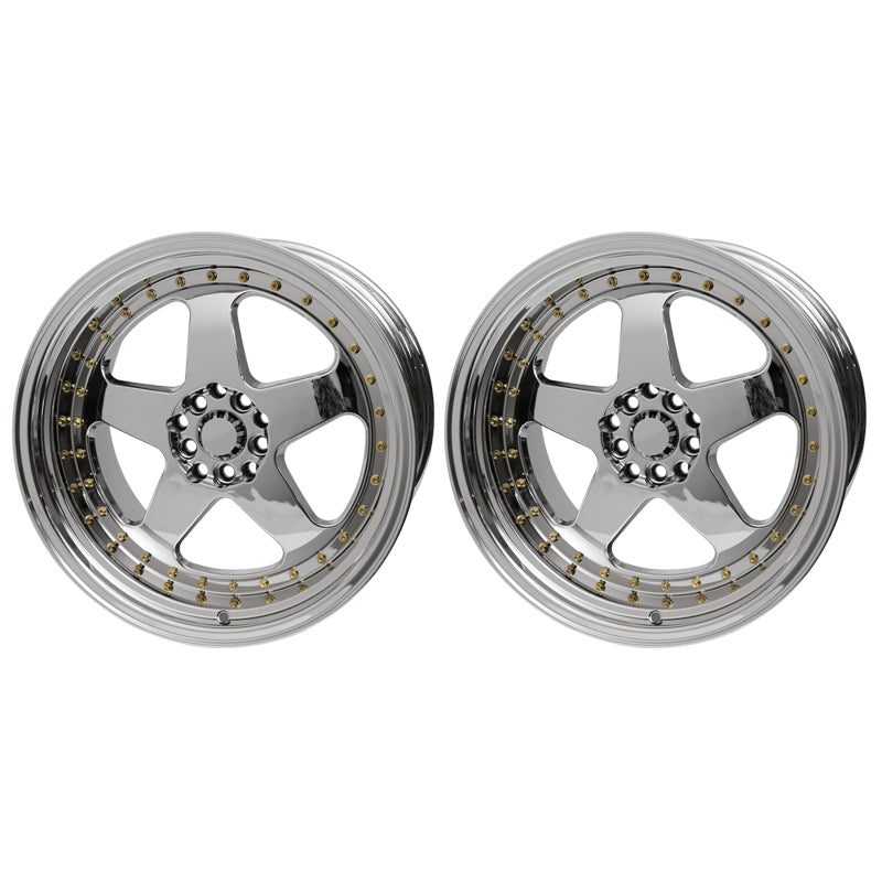 (2) 18X9.0 +30 5X100 / 5X114.3 Step Lip 5 Spoke Wheels Rim Replacement