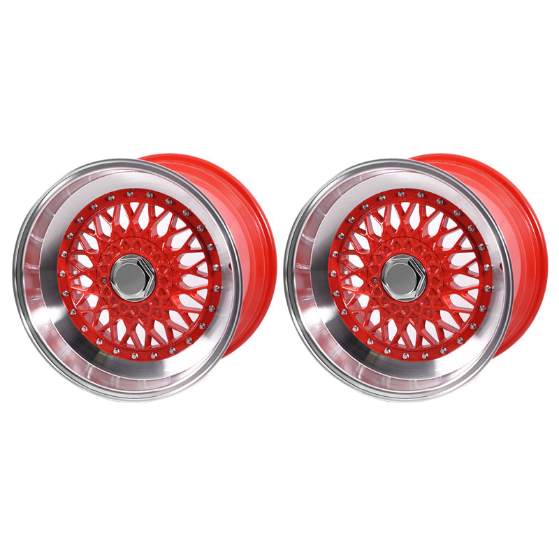 (2) 17X10 +30 5X100 / 5X114.3 Step Lip Deep Dish Mesh Wheels Rims Kit