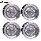 (4) 17X8.5 +25 5X100 / 5X114.3 Step Lip Deep Dish Mesh Wheels Rims