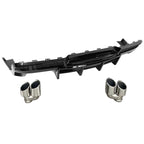 2014-2015 Chevy Camaro Black Rear Diffuser + Quad Exhaust Tips