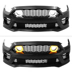 2015-2017 Ford Mustang Front Bumper Cover Lower Upper Grills W/ LED