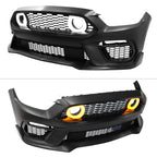 2015-2017 Ford Mustang Front Bumper Cover Lower Upper Grills W/ LED