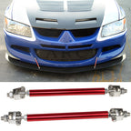Honda Civic 62"-66" 3PCS A Style Black Front Lip with Strut Rods