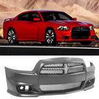 2011-2014 Dodge Charger SRT8 Front Bumper Cover + Grilles Unpainted PP