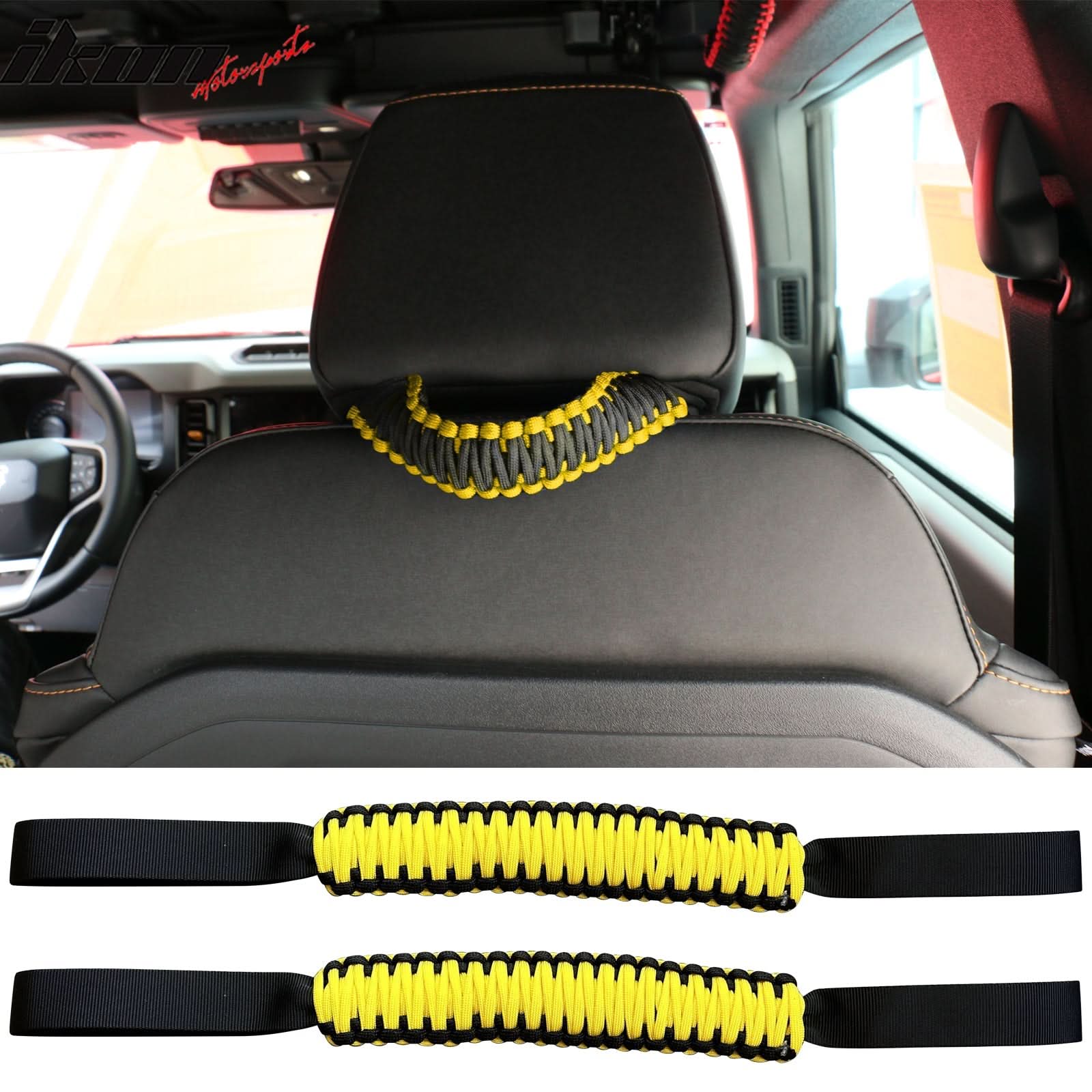 2021-2025 Ford Bronco Headrest Handles Roll Bar Grab Nylon 2PCS