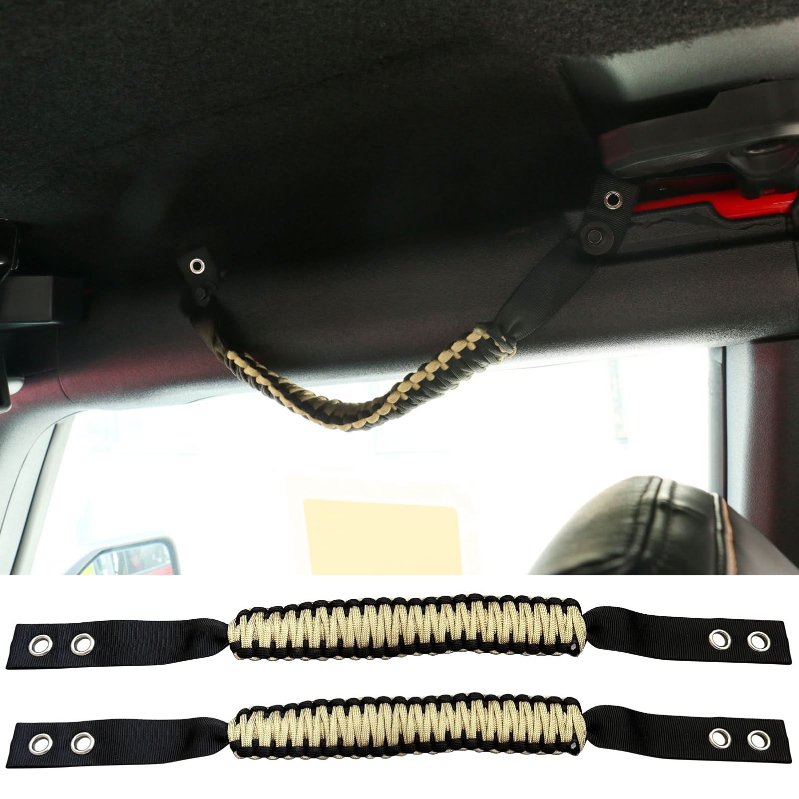 2021-2025 Ford Bronco 2/4Dr 2PC Nylon Roll Bar Grab Handles Grip