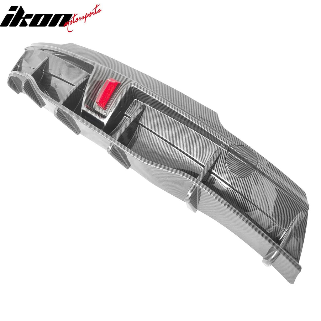 2020-2024 Tesla Y IKON Carbon Fiber Print Rear Lip W/ RearÂ Aprons PP