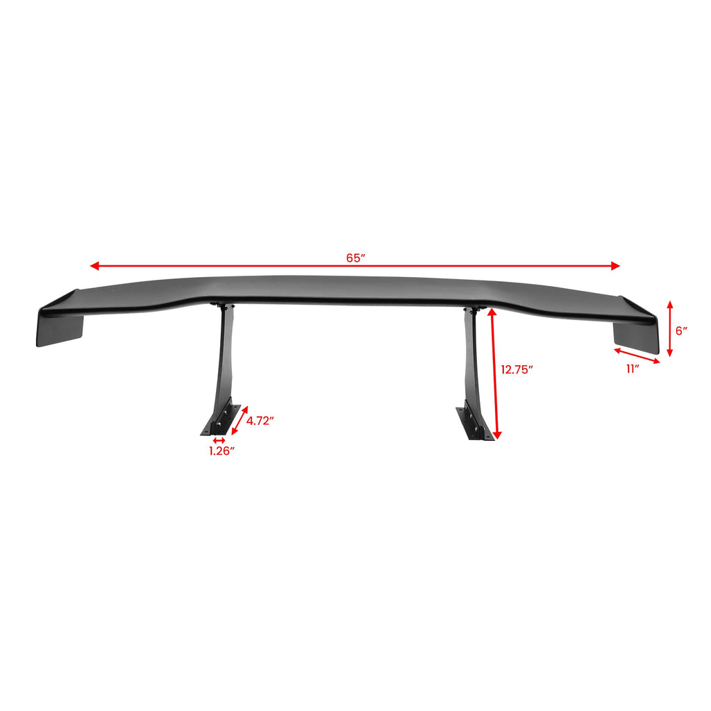 Universal 65'' GT Trunk Spoiler V1 Brackets V4B Legs + V4C Plates ABS