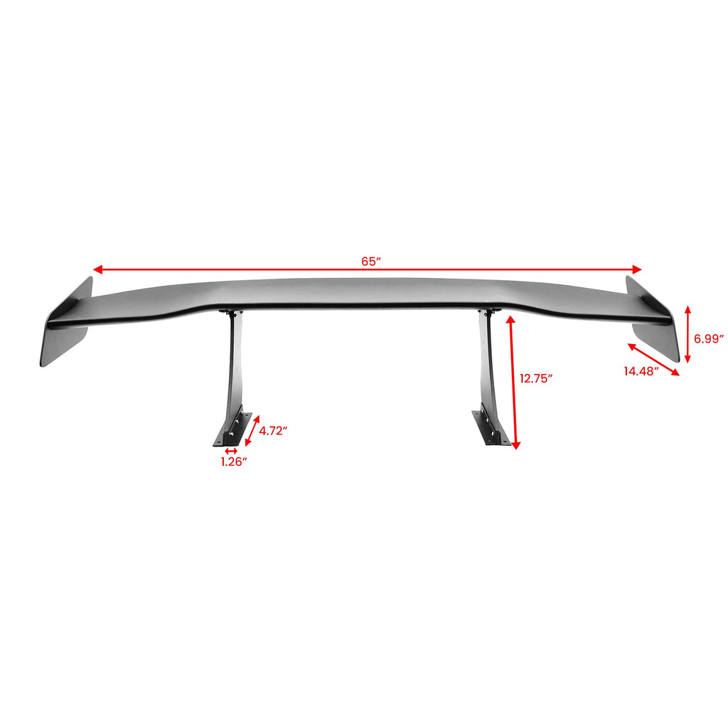 Universal 65'' GT Trunk Spoiler V1 Brackets V4B Legs + V4D Plates ABS