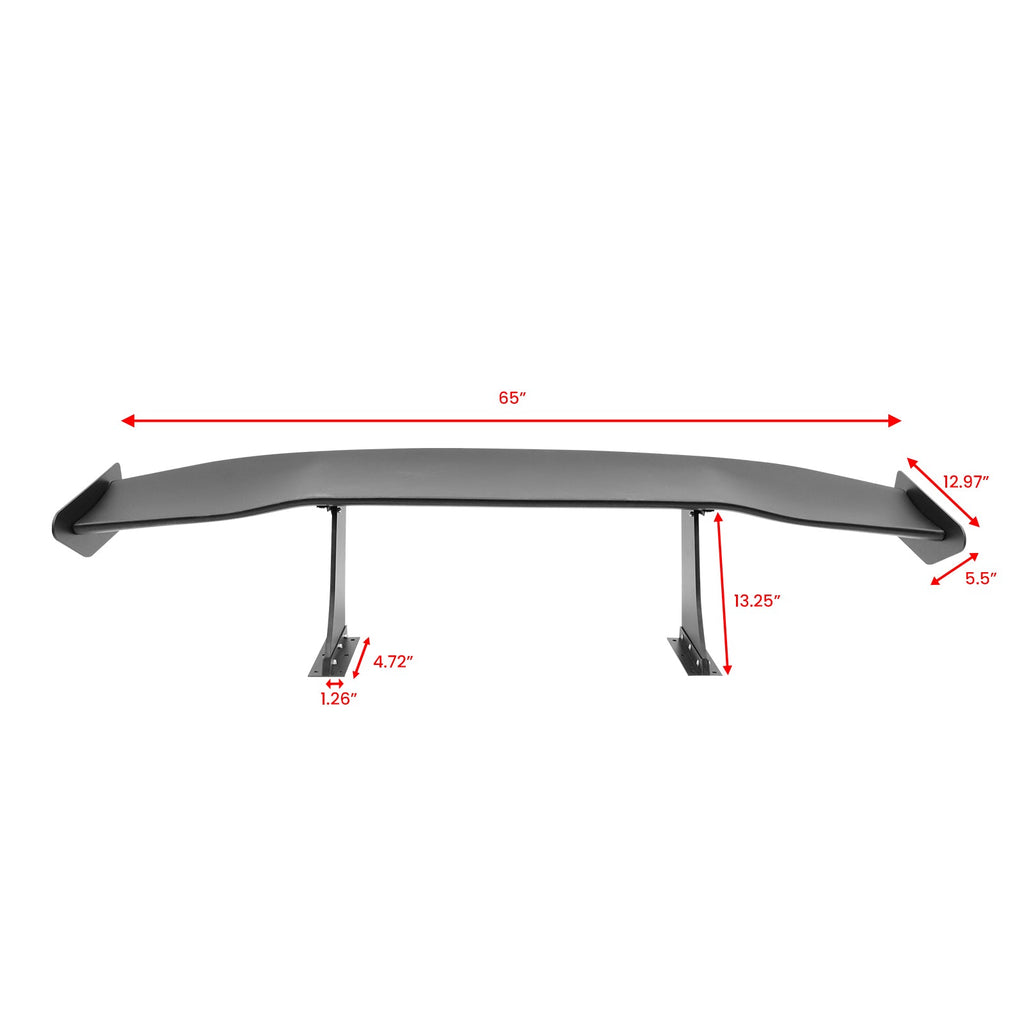 Universal 65'' GT Trunk Spoiler V1 Brackets V4C Legs + V4A Plates ABS