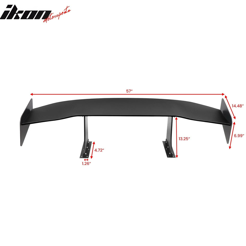 Universal 57'' GT Trunk Spoiler V1 Brackets V4C Legs + V4D Plates ABS